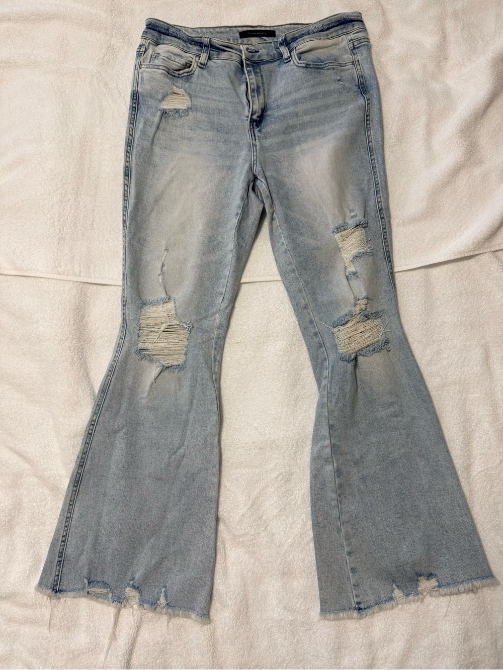 Size 31 women’s Flying Monkey mid-rise, distressed, Flare Jeans